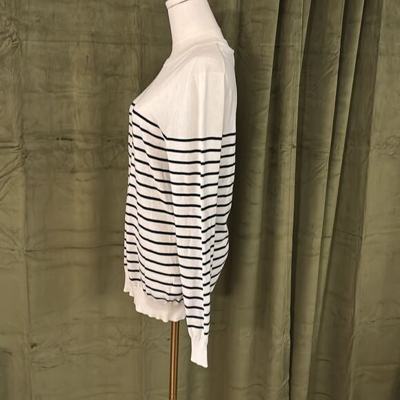 Suitsupply pure cotton Black and White Striped Sweater, M - Picture 5 of 8